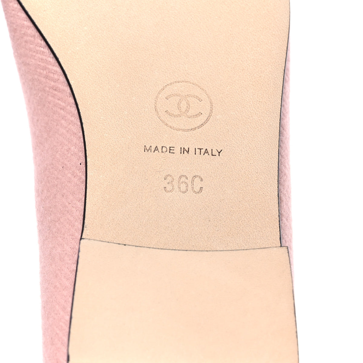 Fabric Cap Toe CC Ballet Flats 36 Light Pink Black