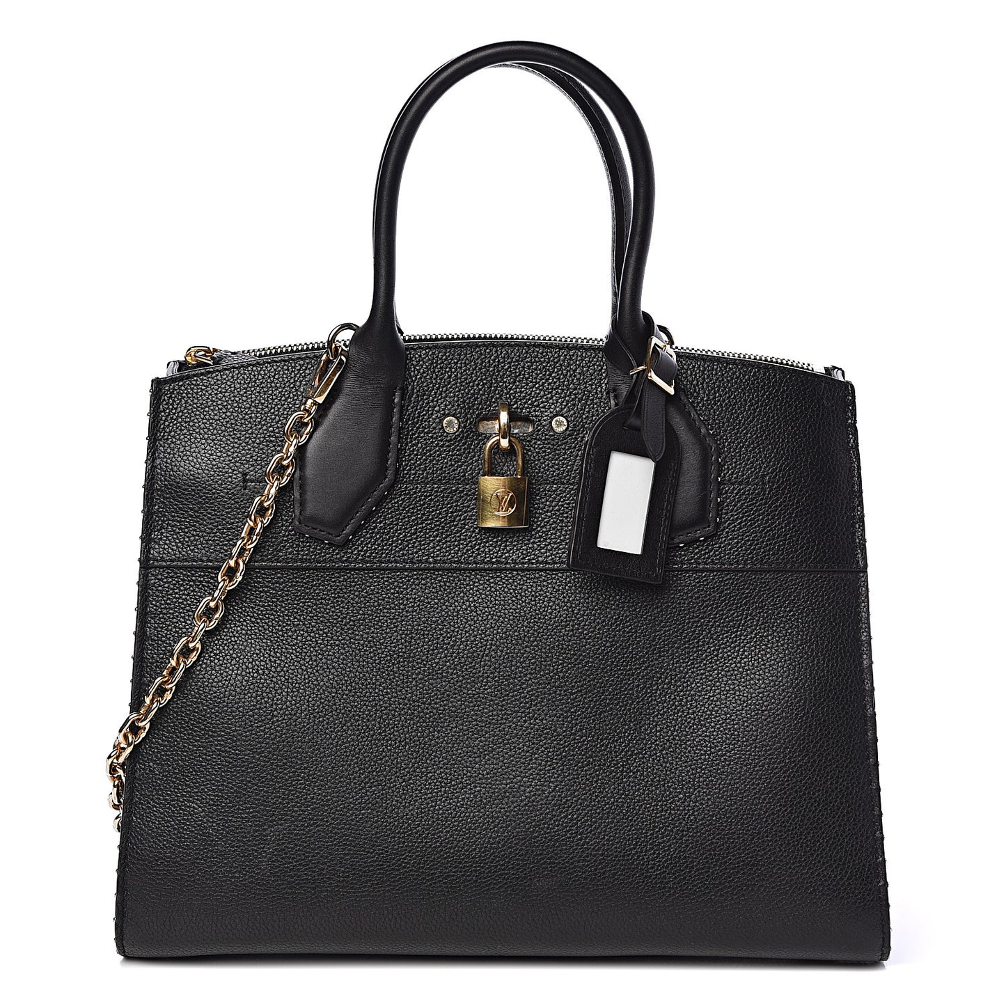 Calfskin Studded City Steamer MM Black