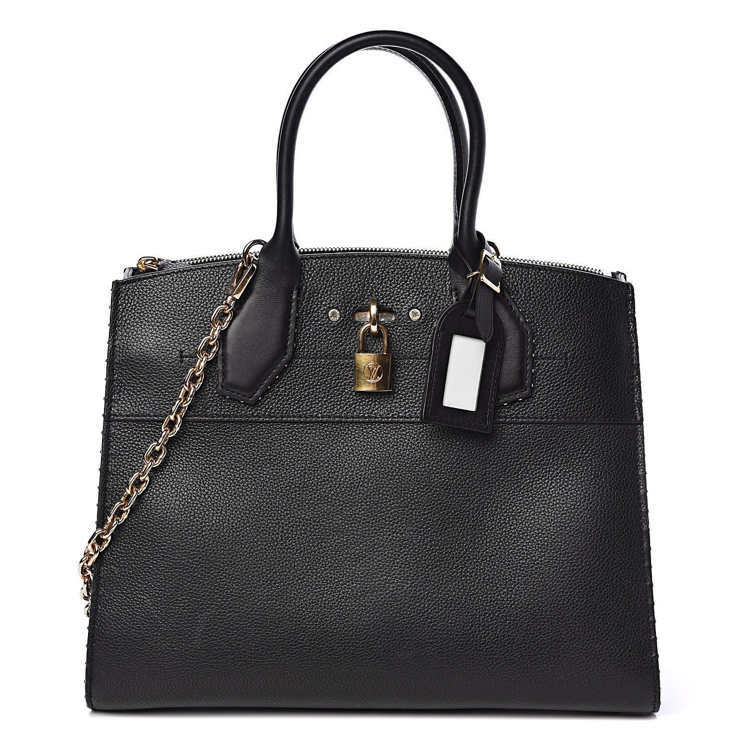 Louis Vuitton Calfskin Studded City Steamer MM Black 1 of 18