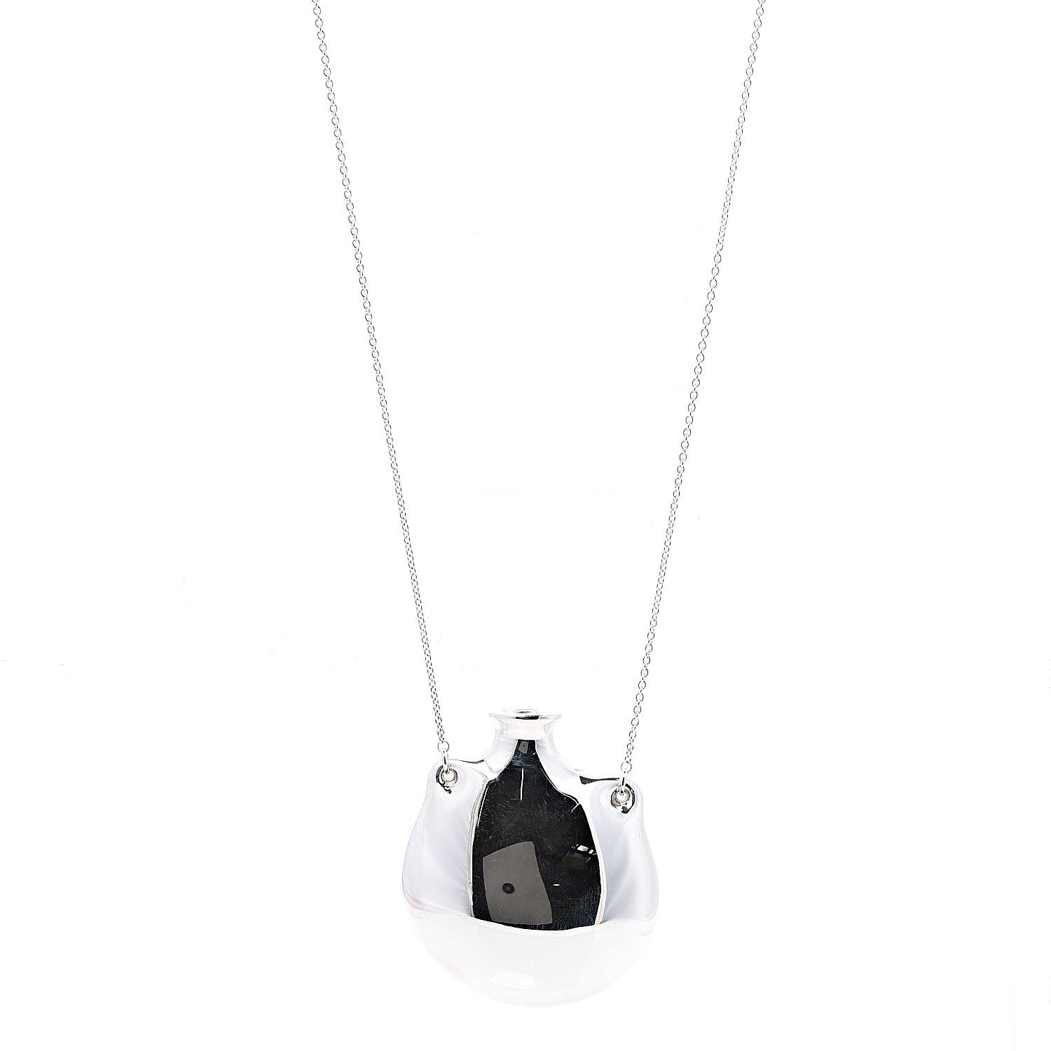 Tiffany Sterling Silver Large Elsa Peretti Bottle Pendant Necklace 1 of 5