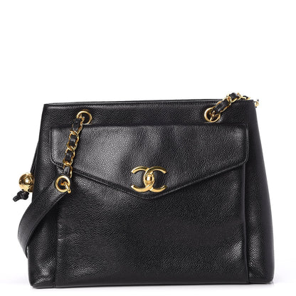 Chanel Caviar Flap Shoulder Bag Black 1 of 8
