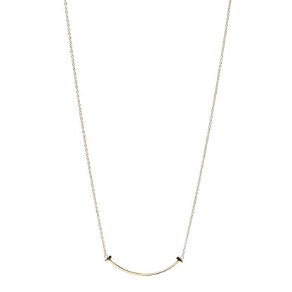 Tiffany 18K Yellow Gold Small T Smile Pendant Necklace 1 of 6