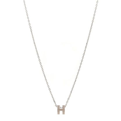Hermes Palladium Mini Pop H Pendant Necklace Marron Glace 1 of 4
