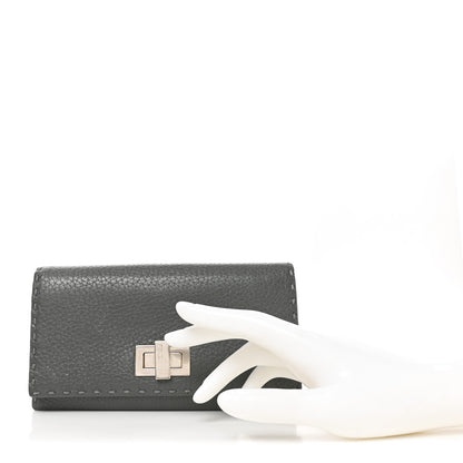 Fendi Cuoio Romano Selleria Peekaboo Continental Wallet Asfalto 2 of 7