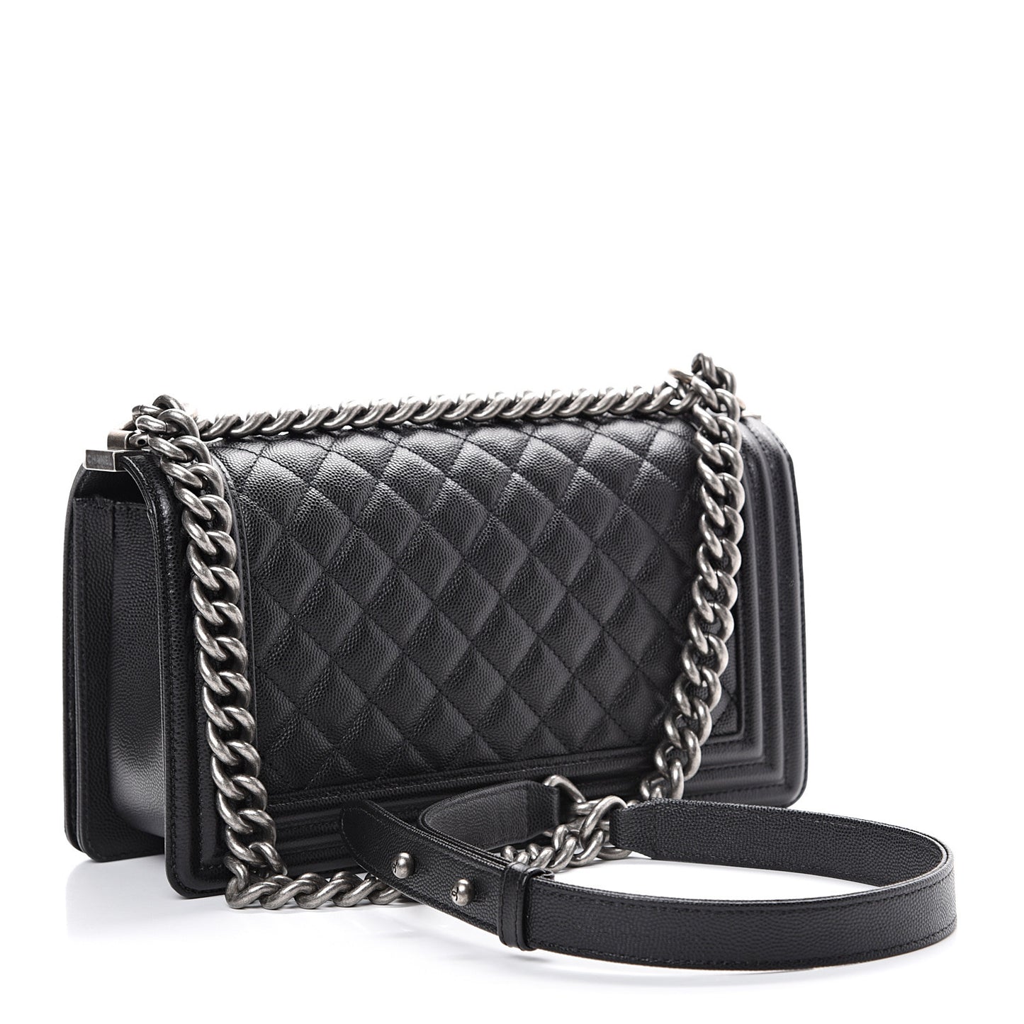 Caviar Quilted Medium Boy Flap Black