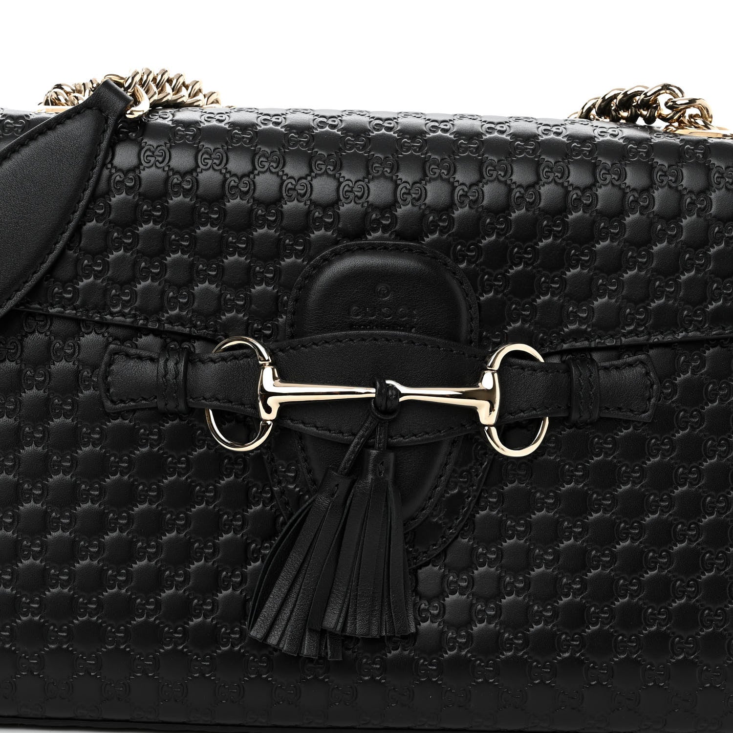 Gucci Microguccissima Medium Emily Chain Shoulder Bag Black 8 of 10