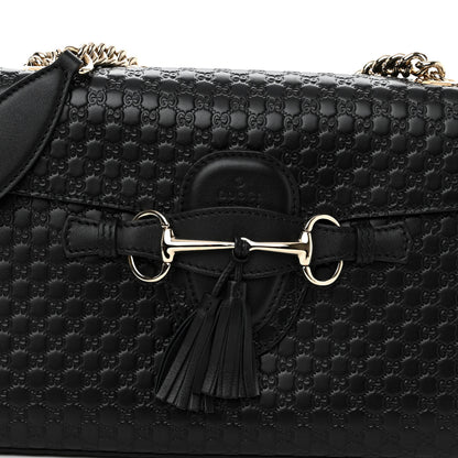 Gucci Microguccissima Medium Emily Chain Shoulder Bag Black 8 of 10