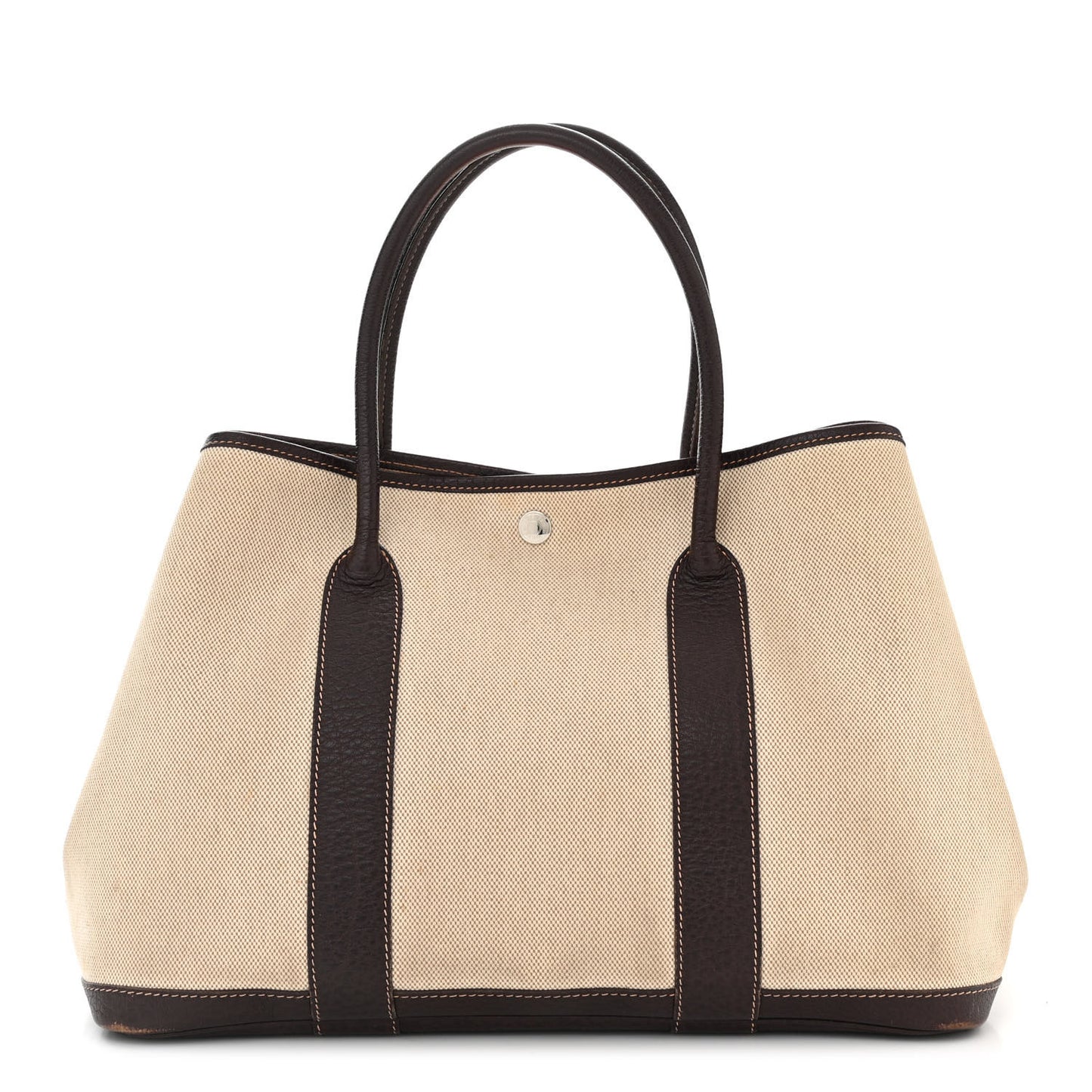 Buffle Skipper Toile Garden Party 36 MM Tote Marron Fonce