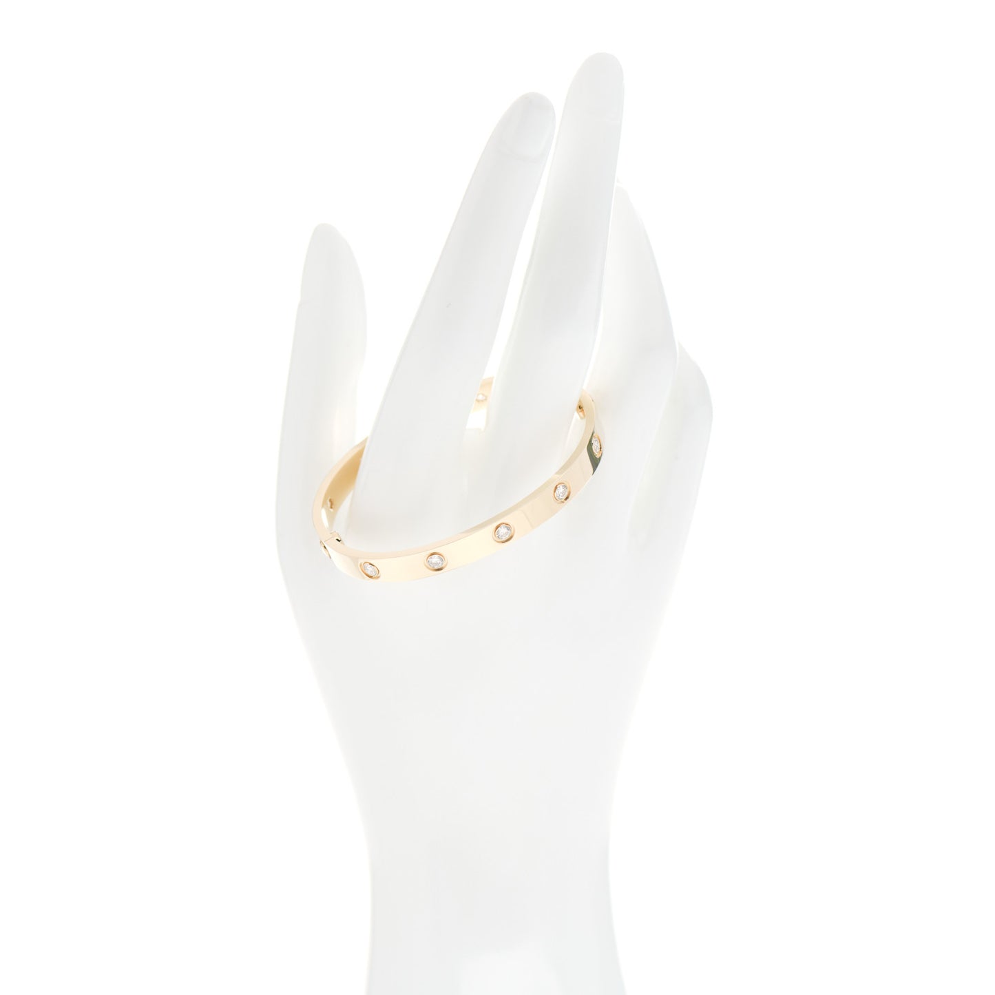 18K Yellow Gold 10 Diamond LOVE Bracelet 16