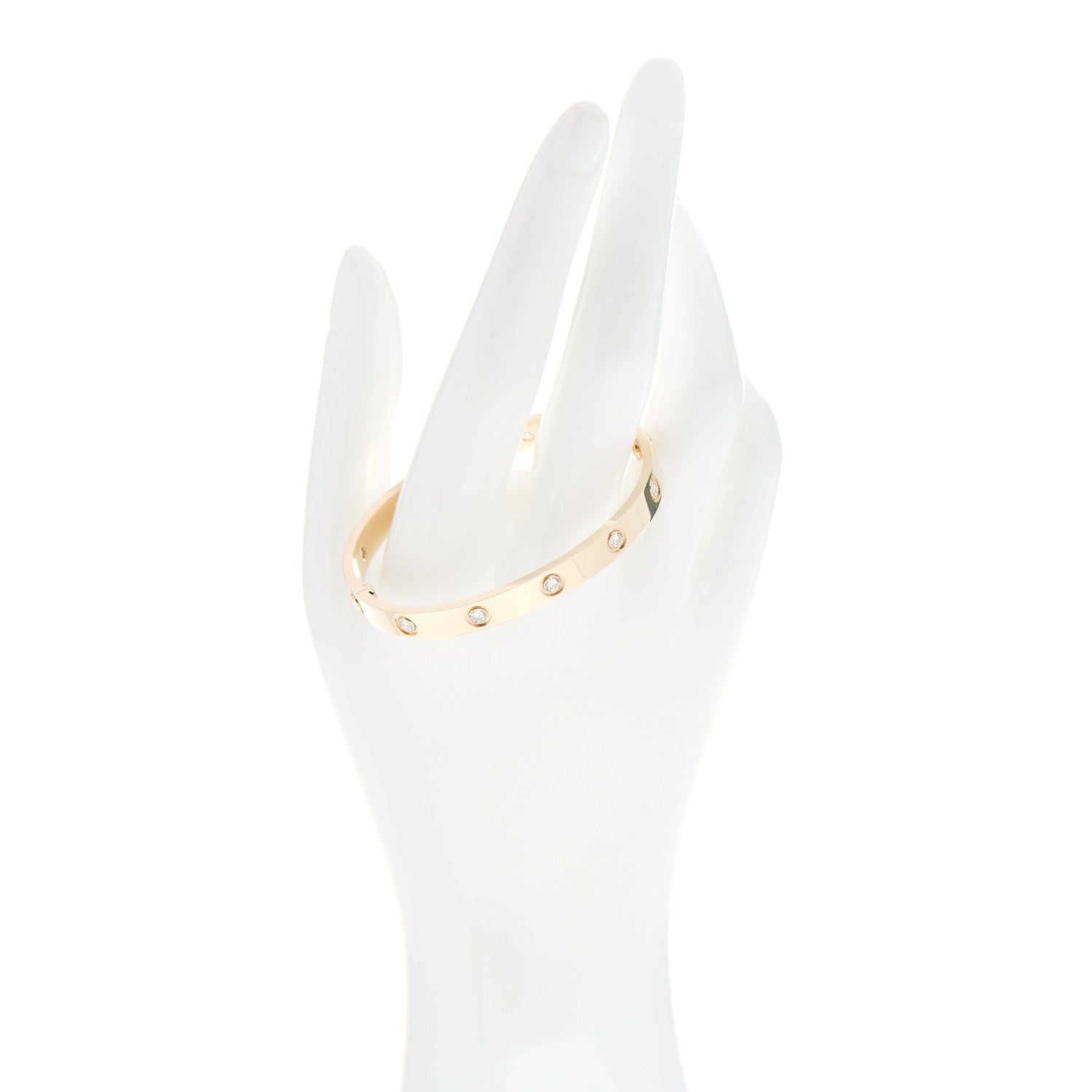 Cartier 18K Yellow Gold 10 Diamond LOVE Bracelet 16 2 of 5
