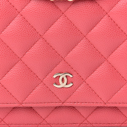 Chanel Caviar Quilted Wallet on Chain WOC Coral 11 of 11