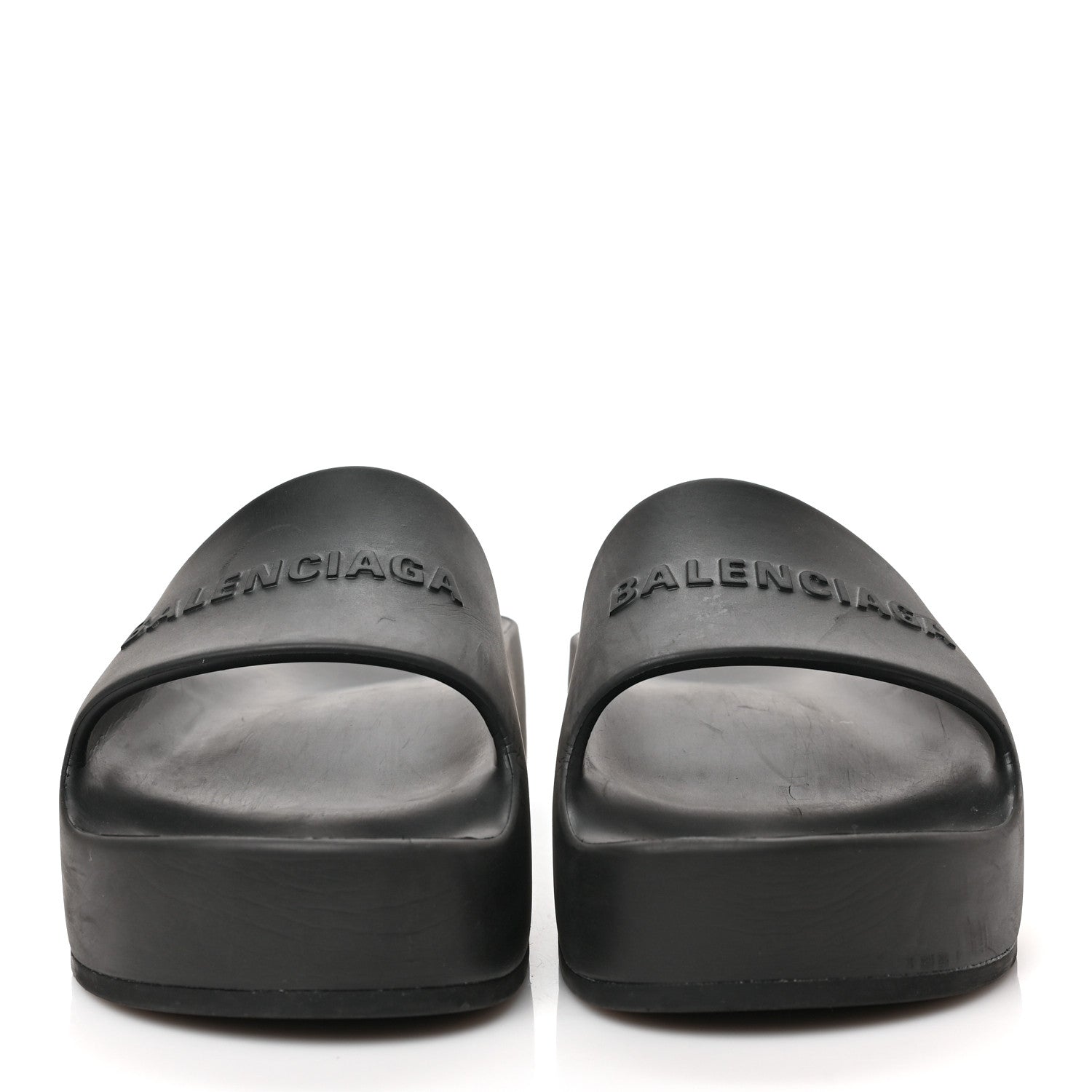 Balenciaga Rubber Chunky Platform Slide Sandals 38 Black 2 of 6