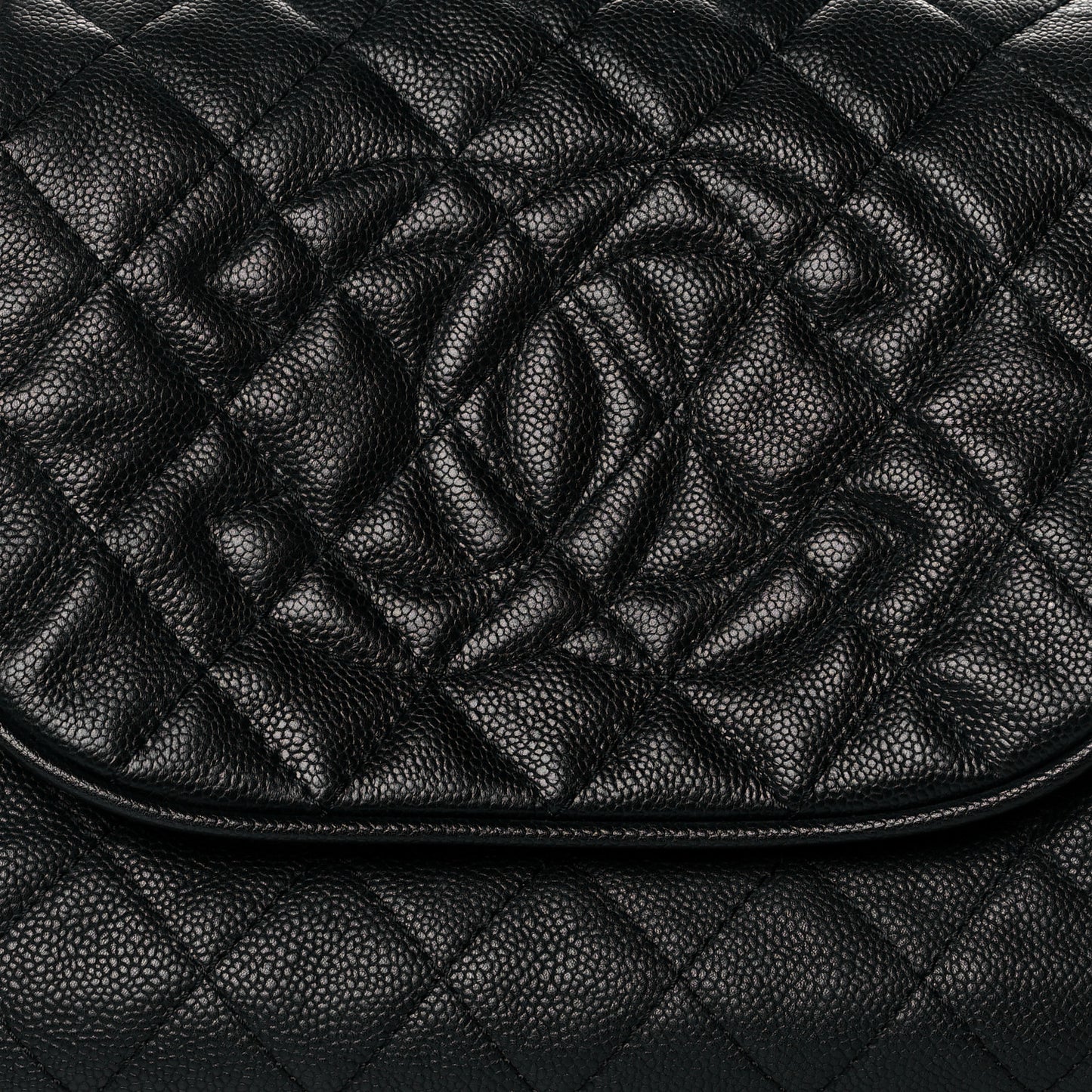 Caviar Quilted Timeless Accordion Flap Black