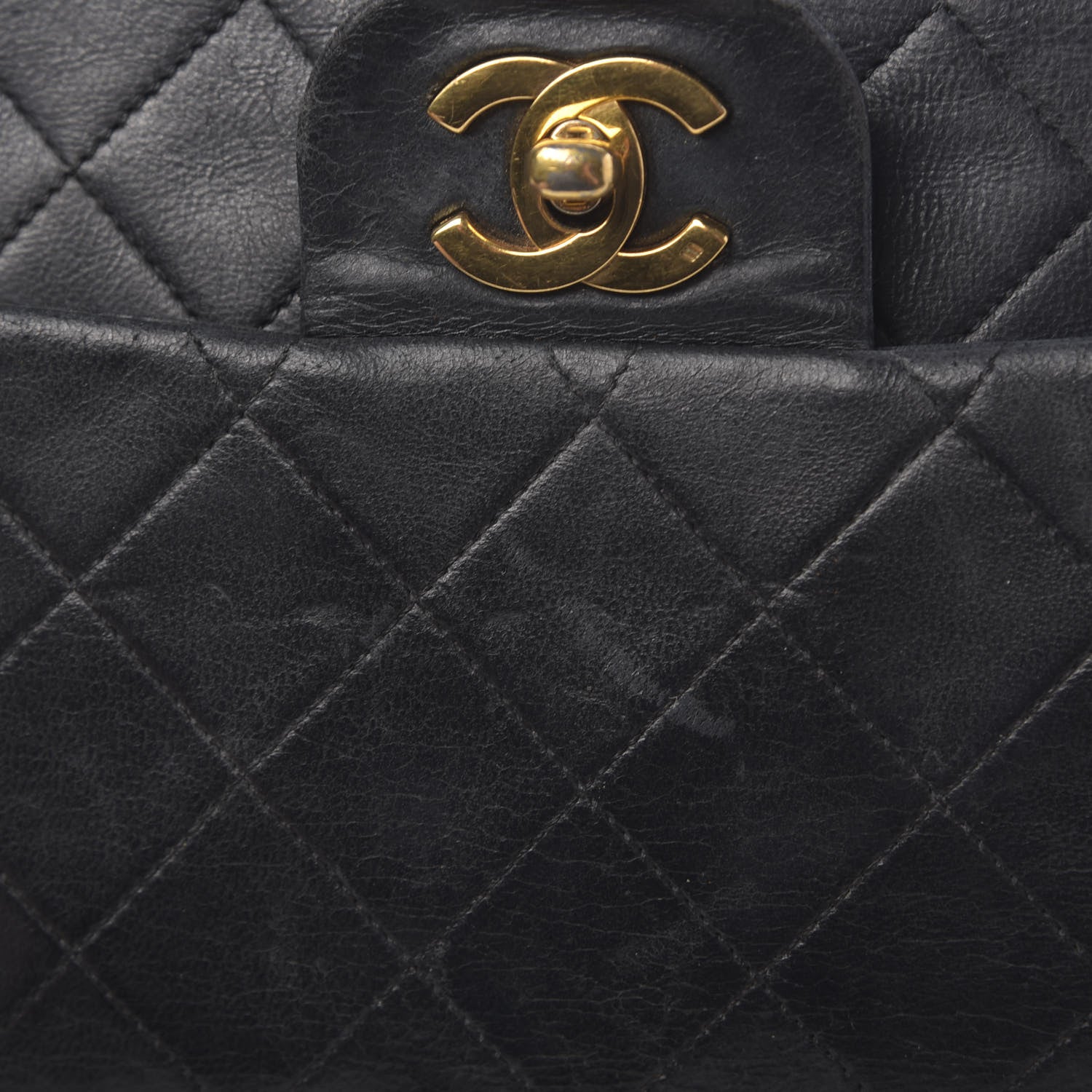 Chanel Lambskin Quilted Medium Double Flap Black 13 of 17
