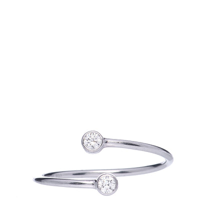 Tiffany Platinum Diamond Elsa Peretti Hoop Ring 52 6 1 of 6