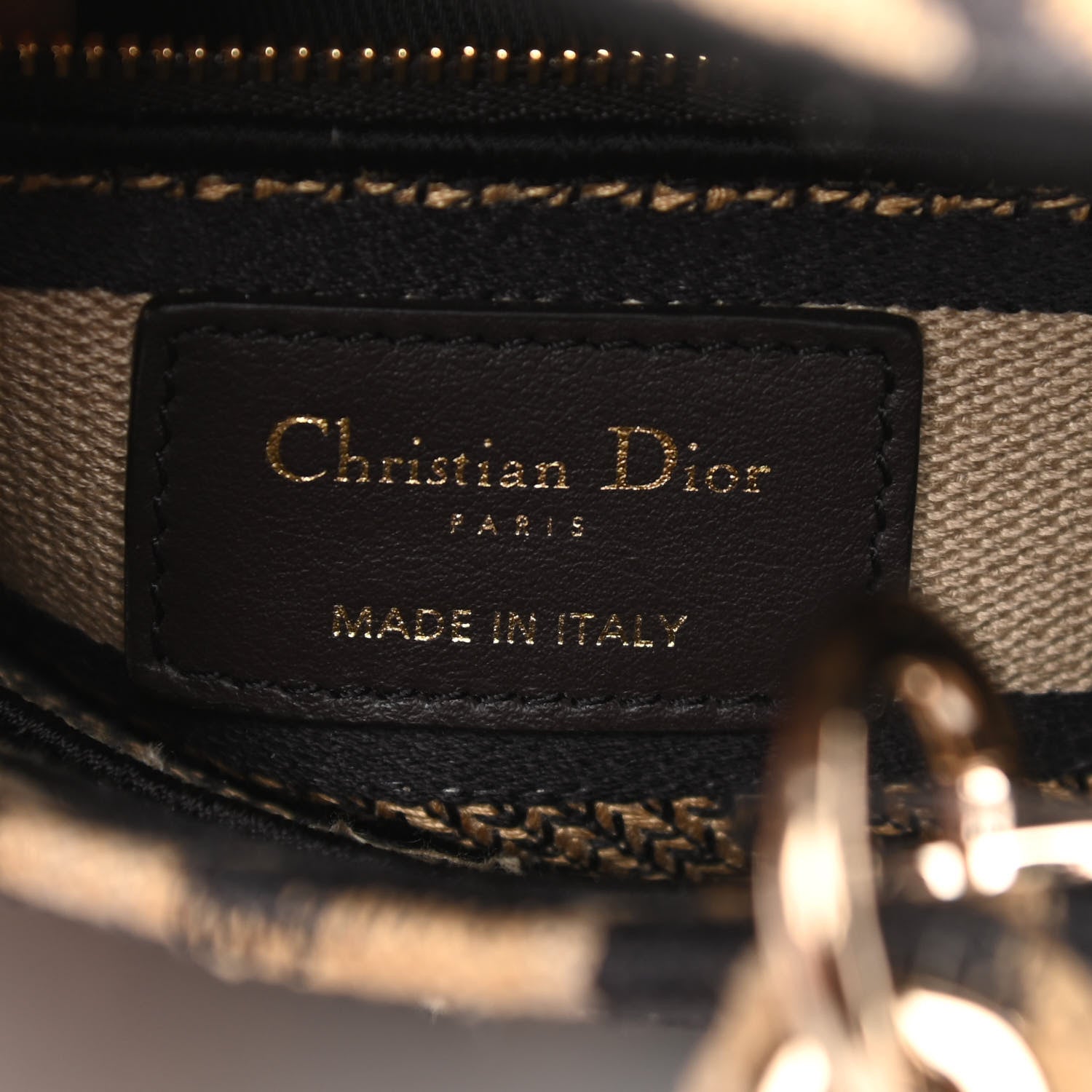 Christian Dior Canvas Mini Mizza Embroidered Lady D-Lite Beige Multicolor 6 of 14