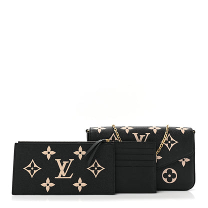 Louis Vuitton LOUIS VUITTON Empreinte Monogram Giant Felicie Pochette Black Beige 3 of 15