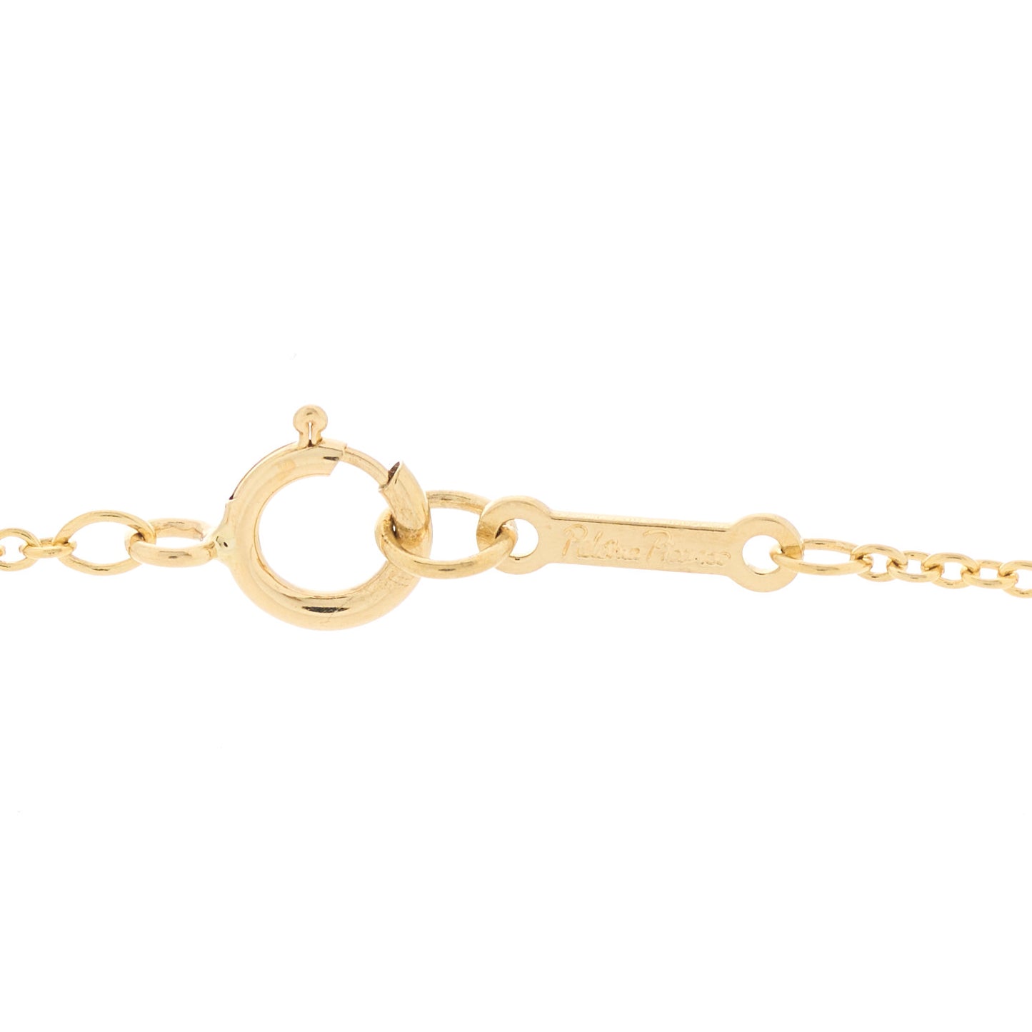 18K Yellow Gold Diamond Small Paloma Picasso Loving Heart Pendant Necklace