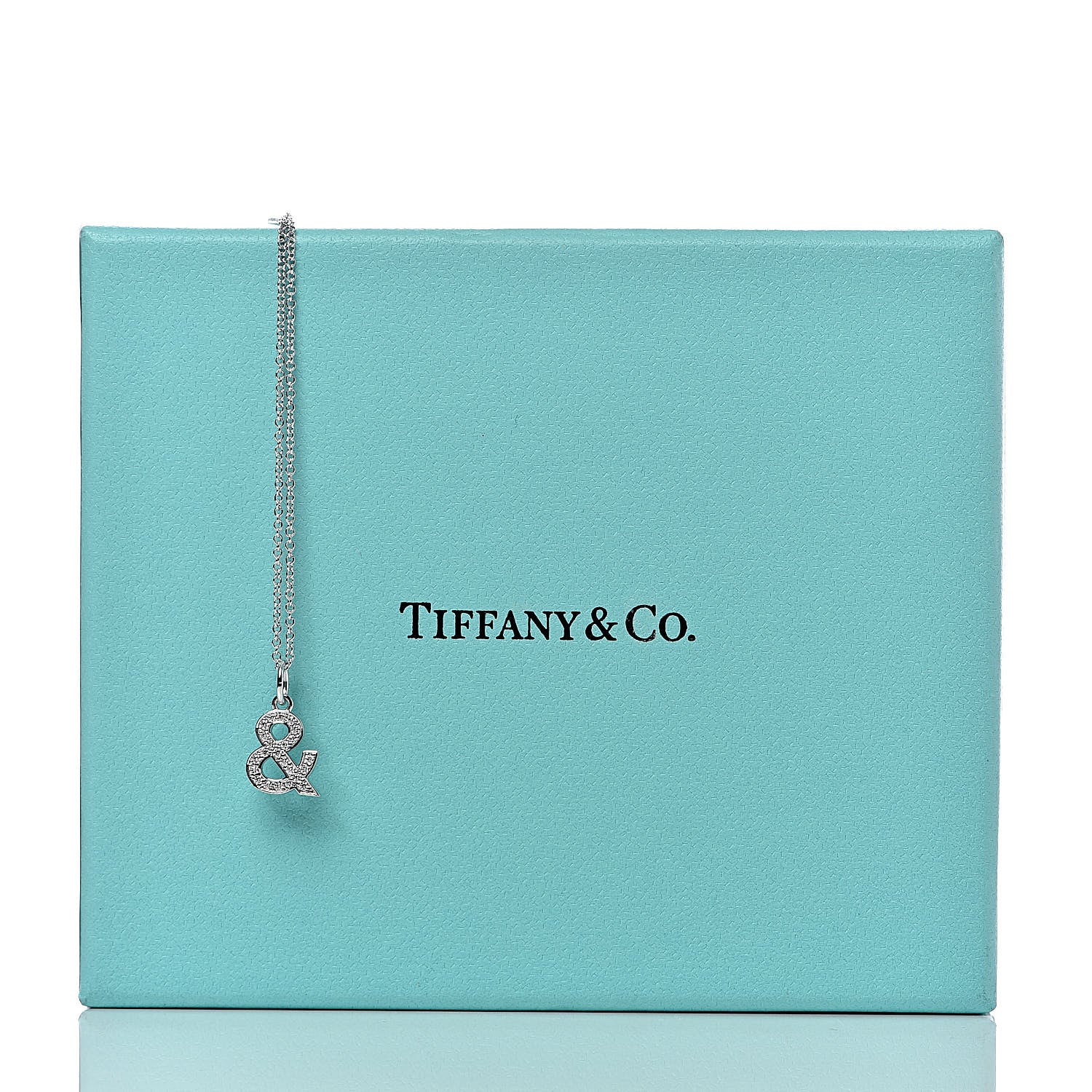 Tiffany 18K White Gold Diamond Medium Ampersand Pendant Necklace 8 of 8