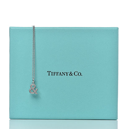 Tiffany 18K White Gold Diamond Medium Ampersand Pendant Necklace 8 of 8