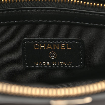 Chanel Calfskin Quilted Pearl Medium Cosmetic Case Black 6 of 8