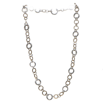 Tiffany 18K Yellow Gold Sterling Silver Circle Link Necklace 3 of 5