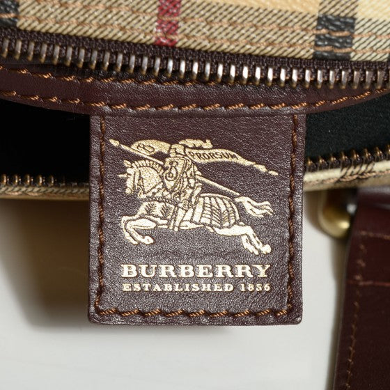 Burberry Haymarket Check Studded Bowler Brown 6 of 14
