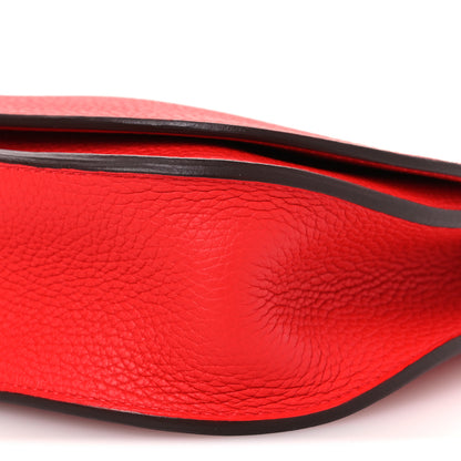 Hermes Taurillon Clemence Chevre Mysore Saut 25 Rouge De Coeur Rose Azalee Rouge Sellier 10 of 12
