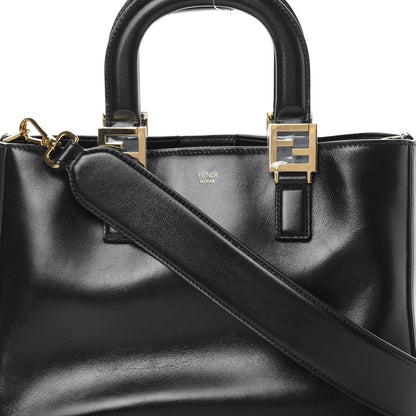 Fendi Vitello Glacier Small FF Tote Black 8 of 10