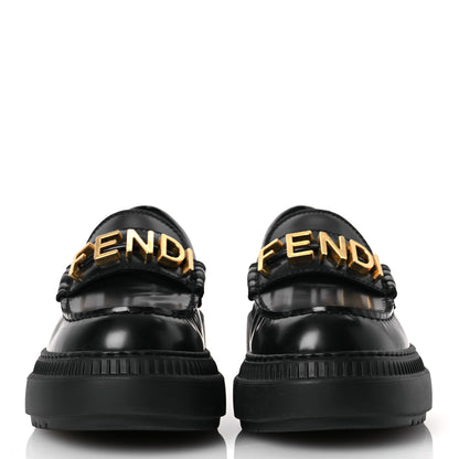 Fendi Vitello Abrasivato Fendigraphy 50mm Loafers 40 Black 3 of 13