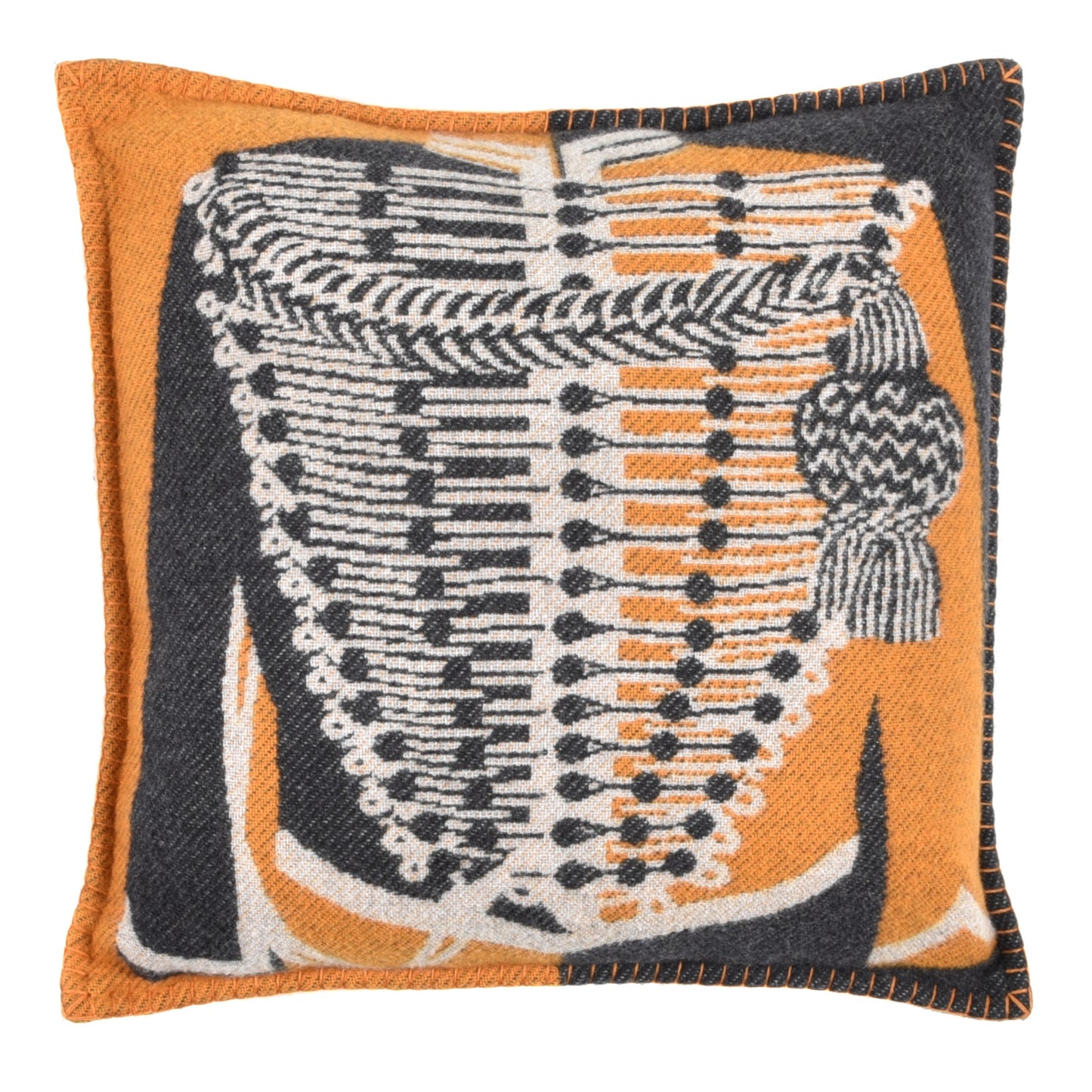 Wool Cashmere Brandebourgs Pillow Ambre Anthracite