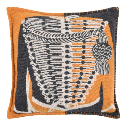 Hermes Wool Cashmere Brandebourgs Pillow Ambre Anthracite 1 of 3