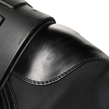 Prada Spazzolato Rois Nylon Metal Triangle Logo Monolith Pouch Pocket 55mm Boots 38.5 Black 13 of 16