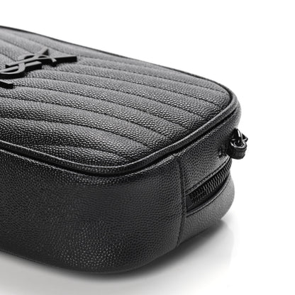 Saint Laurent Grain De Poudre Matelasse Monogram Mini Lou Camera Bag Black 9 of 9