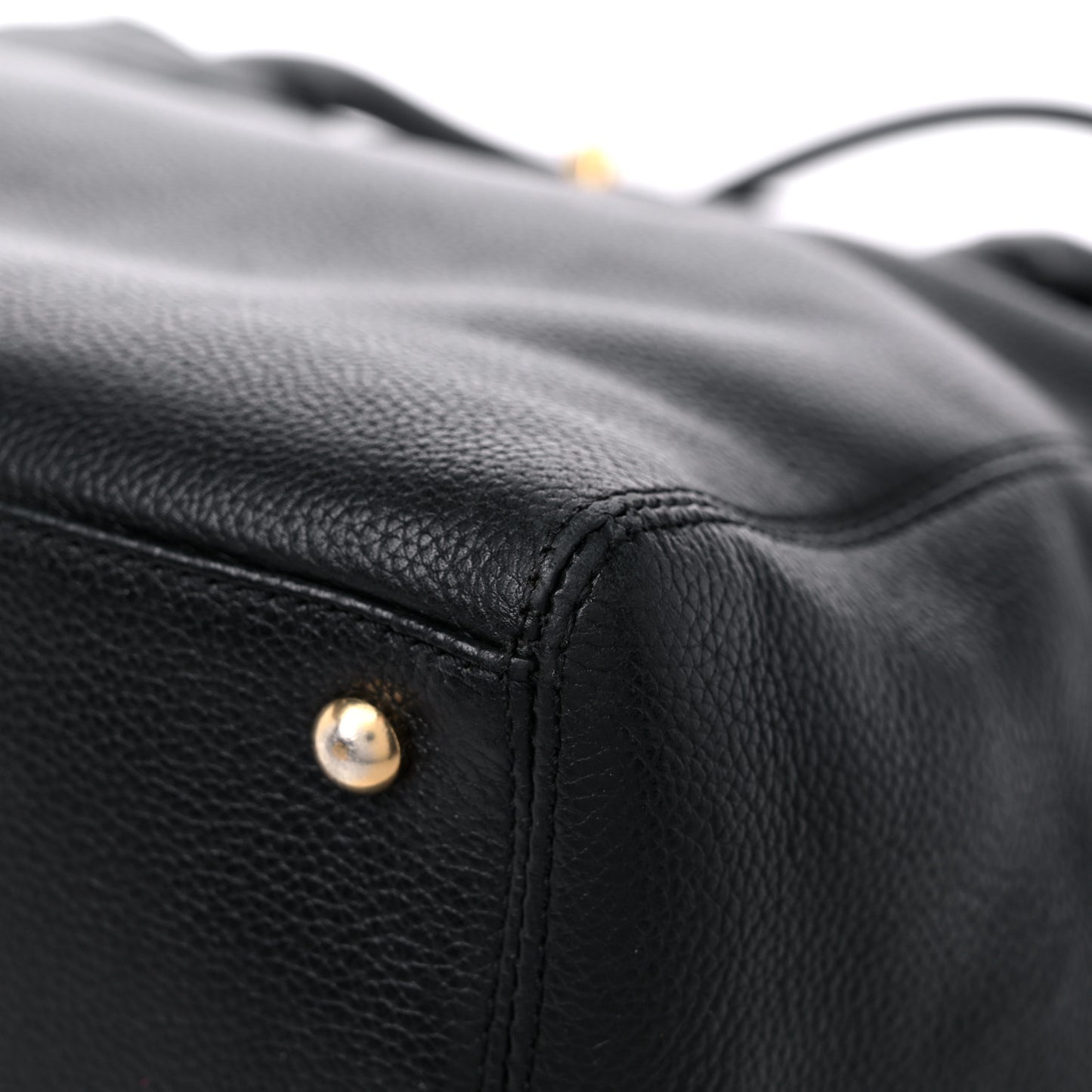 Calfskin Tall Cerf Tote Black