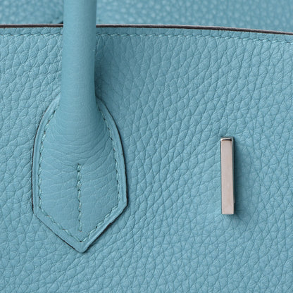 Hermes Taurillon Clemence Birkin 35 Bleu Atoll 27 of 36