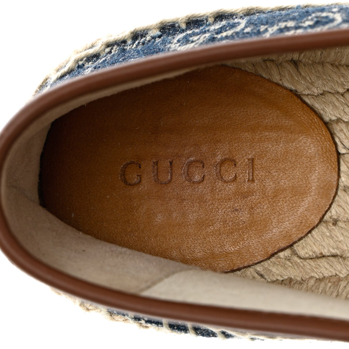 Denim GG Monogram Espadrilles 39 Blue Tea Cuir