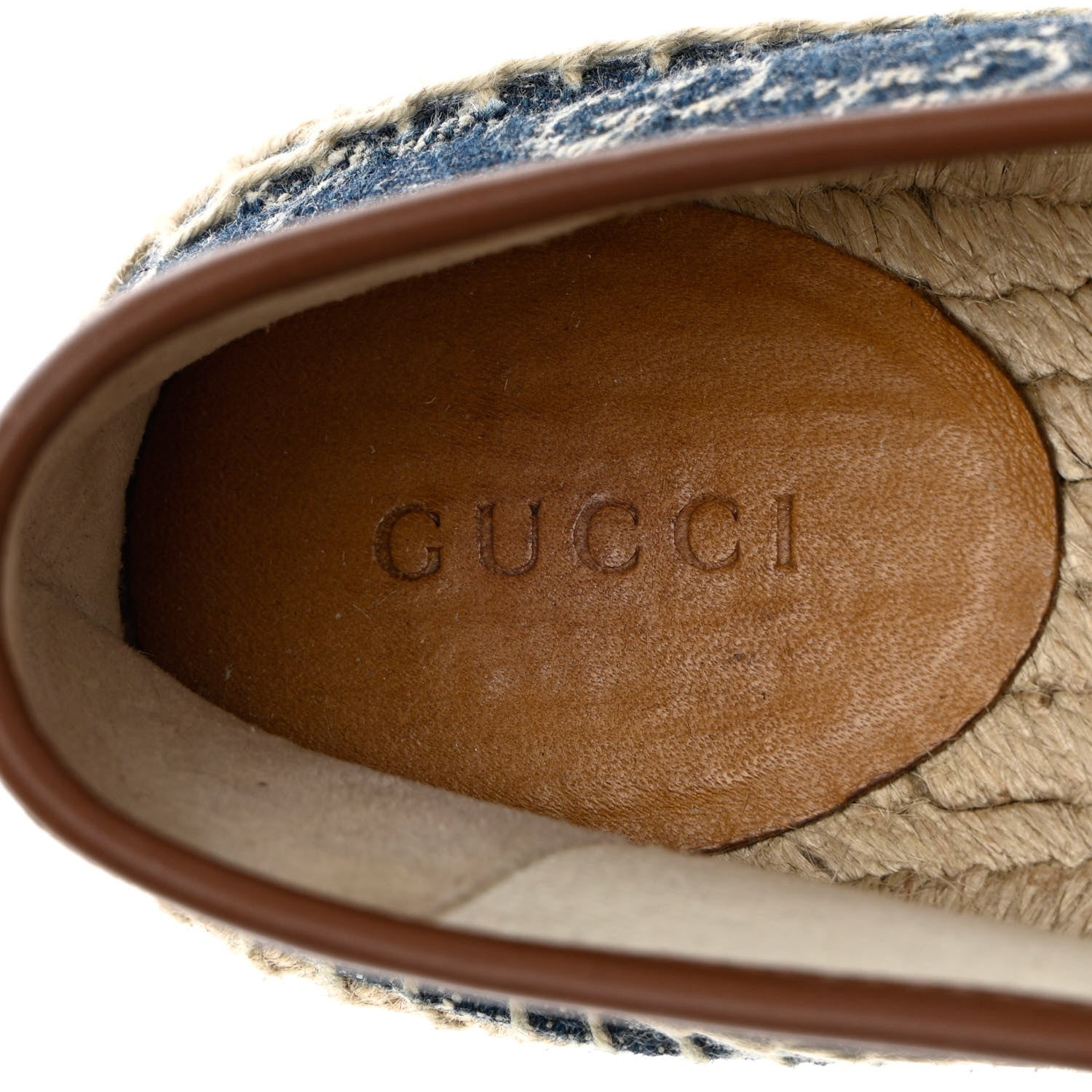 Gucci Denim GG Monogram Espadrilles 39 Blue Tea Cuir 7 of 12