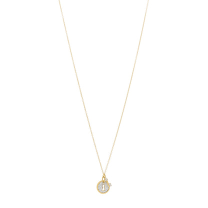 David Yurman 18K Yellow Gold Diamond Lock and Key Necklace 1 of 5