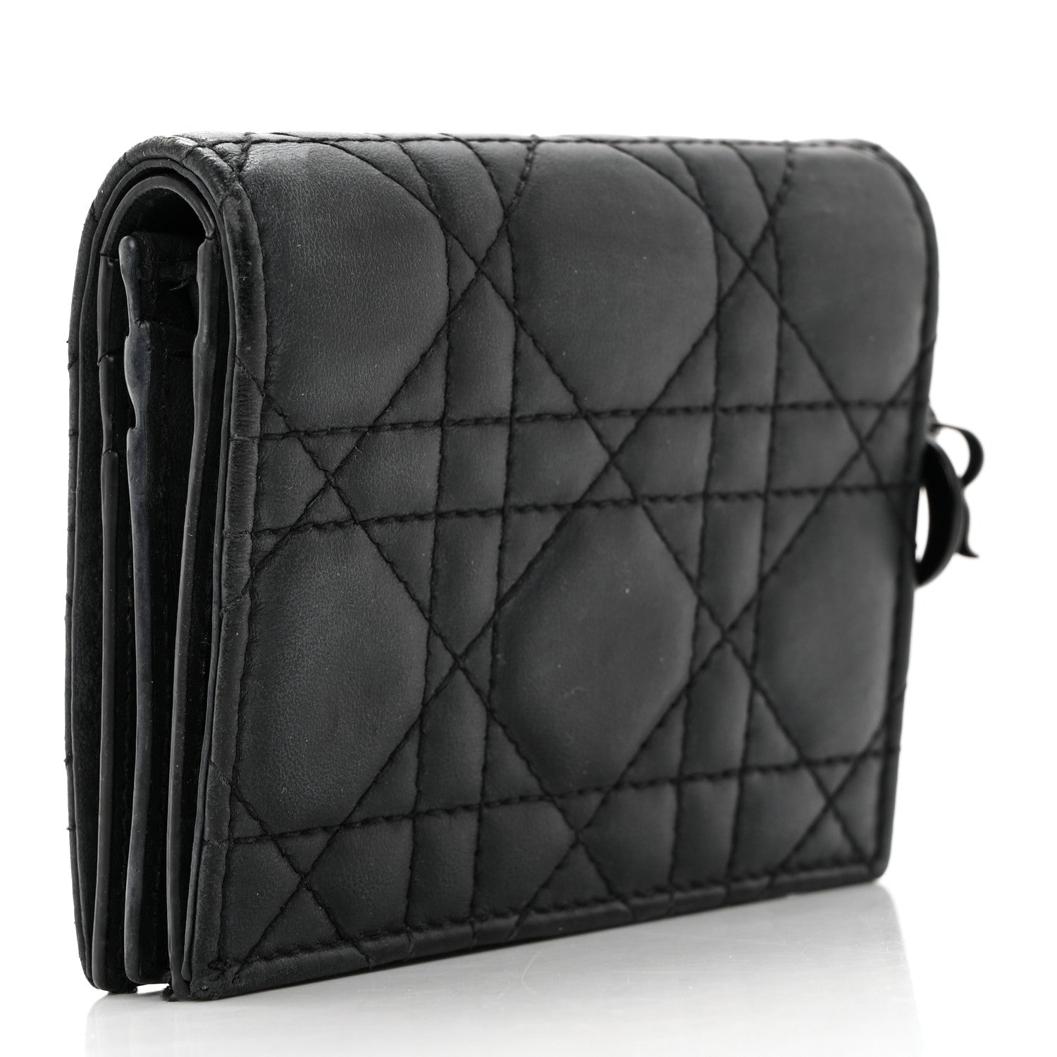 Christian Dior Ultra Matte Calfskin Small Lady Dior Flap Card Holder Black 3 of 8
