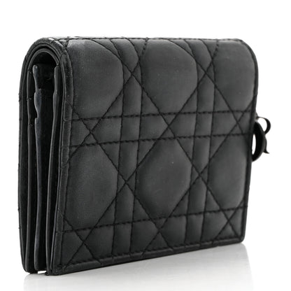 Christian Dior Ultra Matte Calfskin Small Lady Dior Flap Card Holder Black 3 of 8