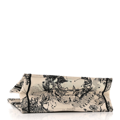 Christian Dior Canvas Embroidered Large Zodiac Toile De Jouy Book Tote Latte 4 of 11