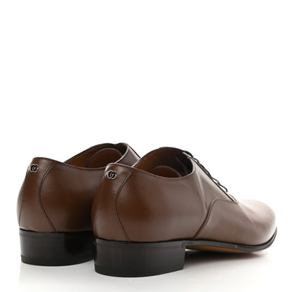 Gucci Calfskin Mens Lace Up Double G Loafers 10.5 Brown 4 of 8