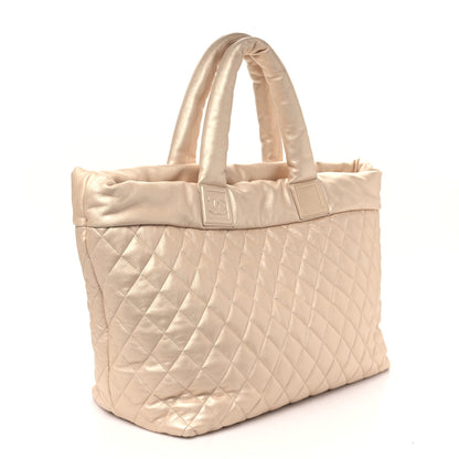 Chanel Metallic Lambskin Quilted Large Coco Cocoon Tote Light Gold 3 of 10