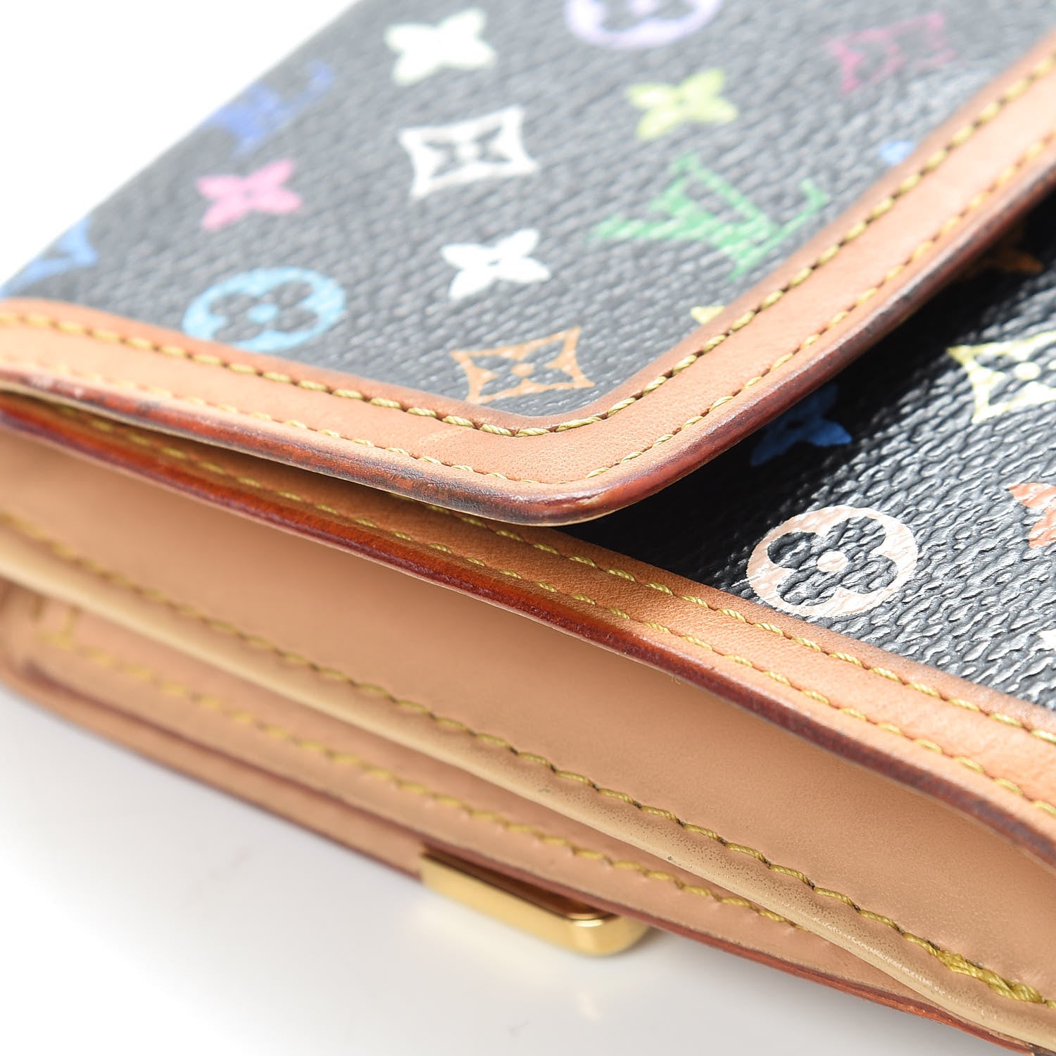 Louis Vuitton Monogram Multicolor Porte-Monnaie Billets Wallet Black 10 of 13