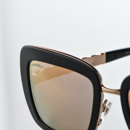 Chanel Metal Square Spring Sunglasses 5369 Black Pink Gold 7 of 8