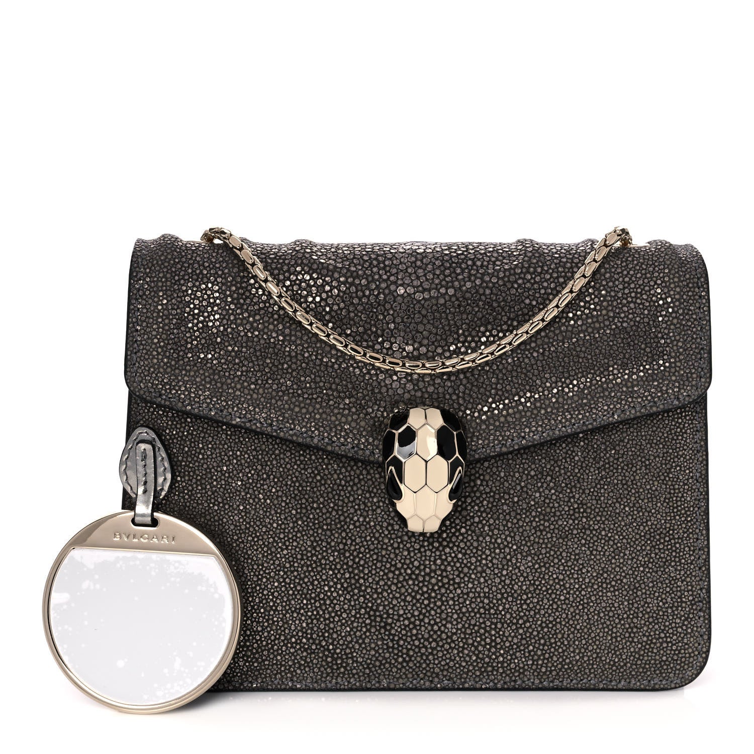 Bulgari Stingray Patent Serpenti Forever Crossbody Grey 1 of 15