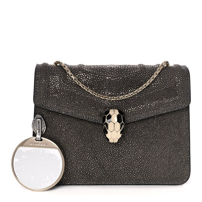 Bulgari Stingray Patent Serpenti Forever Crossbody Grey 1 of 15