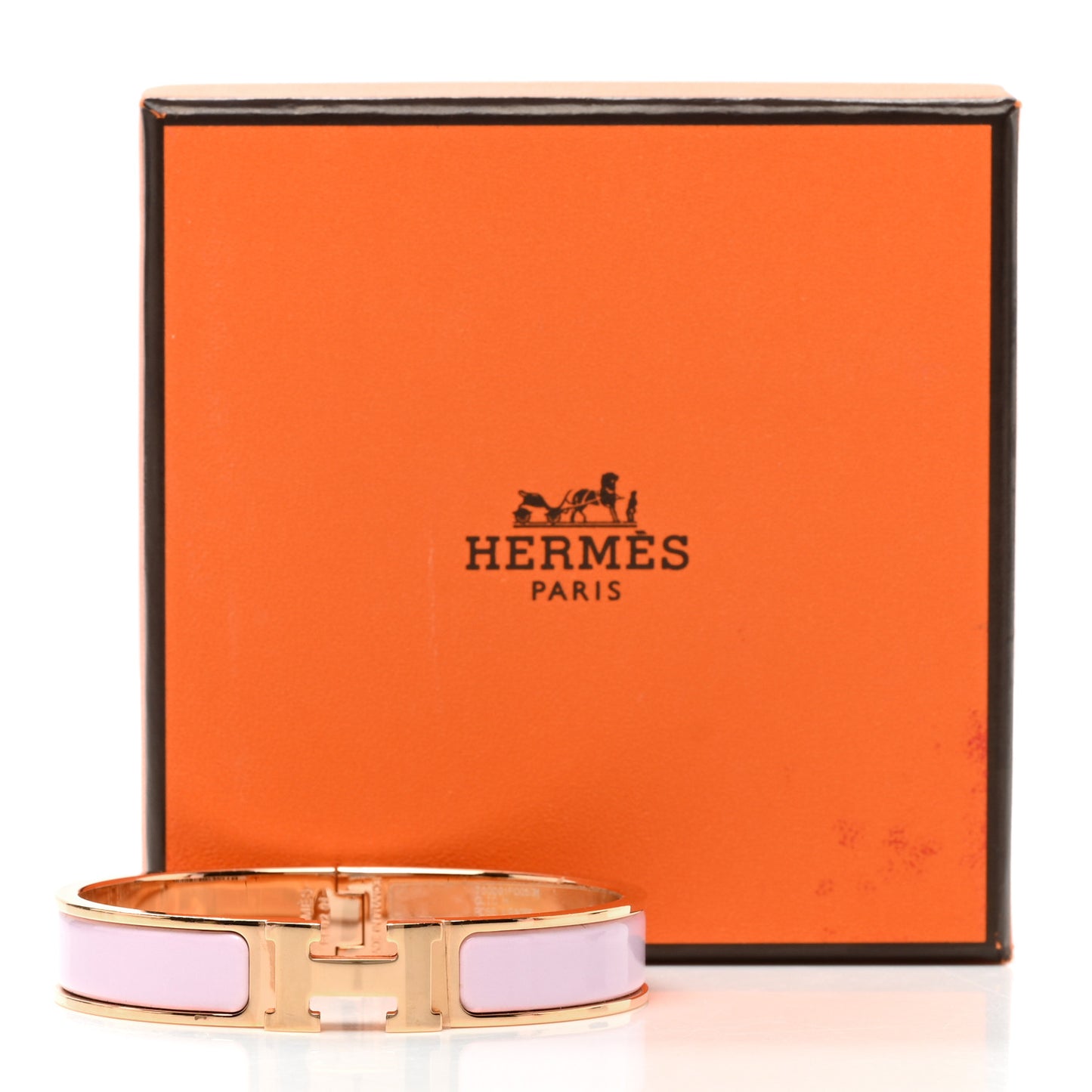 Enamel Narrow Clic Clac H Bracelet Rose Dragee