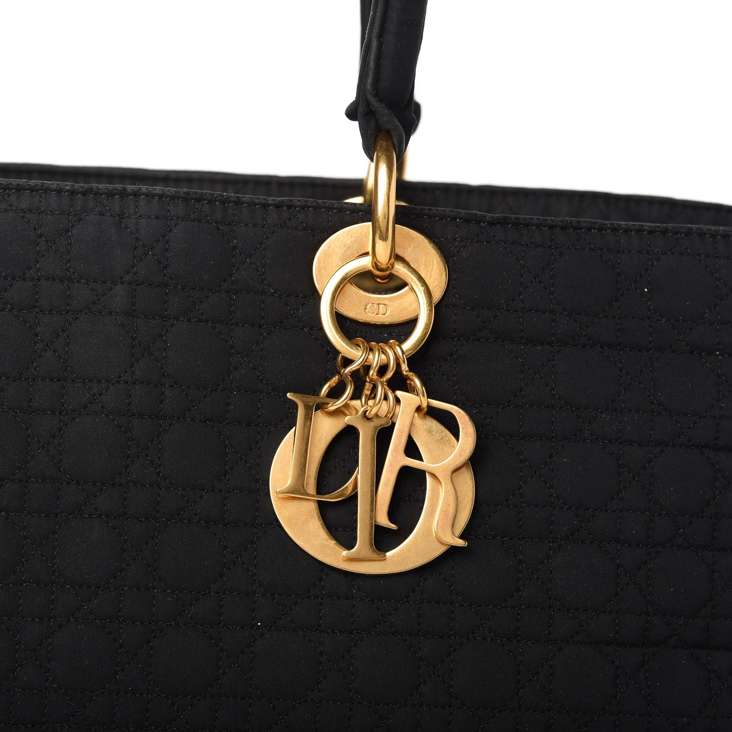 Christian Dior Nylon Cannage Large Lady Dior Tote Black 10 of 10
